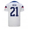 Herren Fußballbekleidung Vereinigte Staaten Timothy Weah #21 Heimtrikot WM 2022 Kurzarm